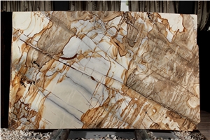 Roman Impression Brown Quartzite Slab, Brazil Brown Quartzite