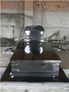 Usa & Canada Headstone,China Hebei Black Granite Angel & Heart Monument & Tombstone(Quarry Owner)