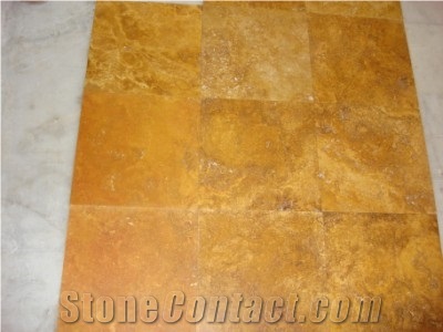 Yellow Travertine Slabs & Tiles, Turkey Yellow Travertine Floor Tiles, Wall Tiles