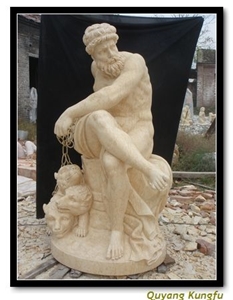 Beige Stone Figure Statue, Beige Marble Statues