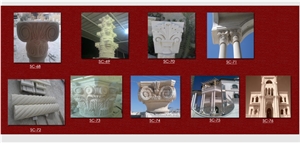 Greeks and Romans Columns for Decoration, Beige Limestone Columns