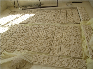 Limestone Hand Carved Wall Relief, White Limestone Wall Reliefs