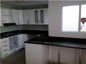 Negro Estelar Granite Kitchen Countertop, Black Granite Kitchen Countertops