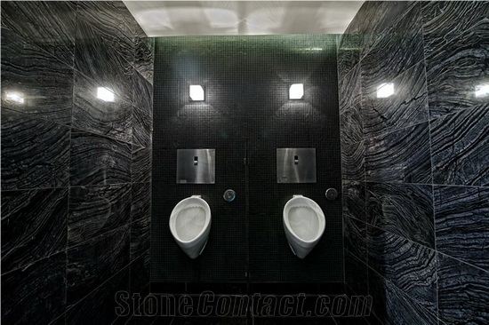 Forest Black Marble Bathroom Design, Wooden Black Marble Bathroom Design