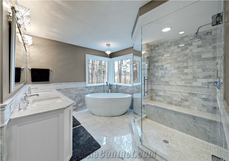 Bianco Carrara Marble Bathroom Design