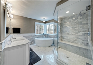 Bianco Carrara Marble Bathroom Design