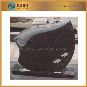 American Style High Polished Tan Brown Granite Tombstone