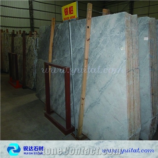 China Silver Mink Grey Marble Slab with Most Competitive Price