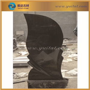 Fujian Factory Directly Sell Hihg Polished American Style Tombstone Shanxi Black Granite Tombstone, Black Monument