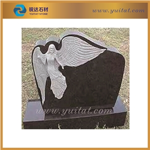 Fujian High Quality Stone, American Style Carving Angel Tombstone, Poland/Russian/European Tombstone/Monument/Memorial Available, Tan Brown Granite Monuments