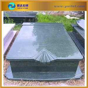 Poland Ocean Green/China Green Granite Memorial Tombstone,Cheapest Green Granite European Tombstone from Manufacturer