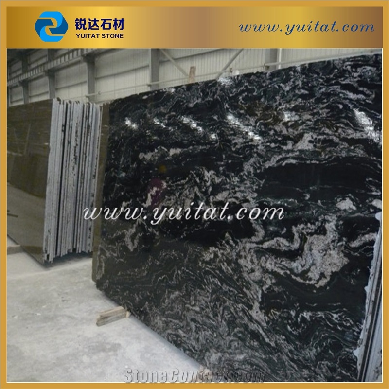 Polished Surface Skilled Processing Quarry Owner Supplies Cheap Ganges Black Granite Big Slab