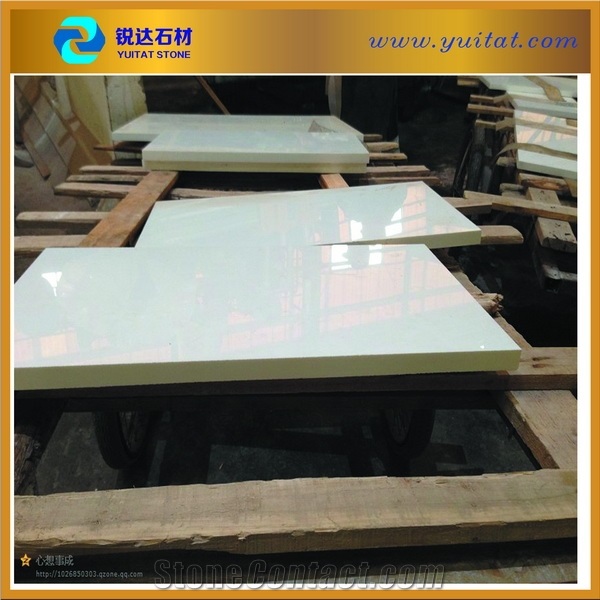 Super White Marmoglass Crystallized Glass Stone,Crystallized Glass Withhout Hole Slabs/Tiles