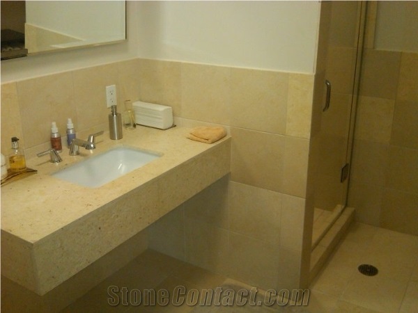 Jerusalem Gold Limestone Honed Bathroom Vanity Top