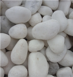 White Pebble Stone, Machine Made White Pebble Stone, Marble Pebble Stone