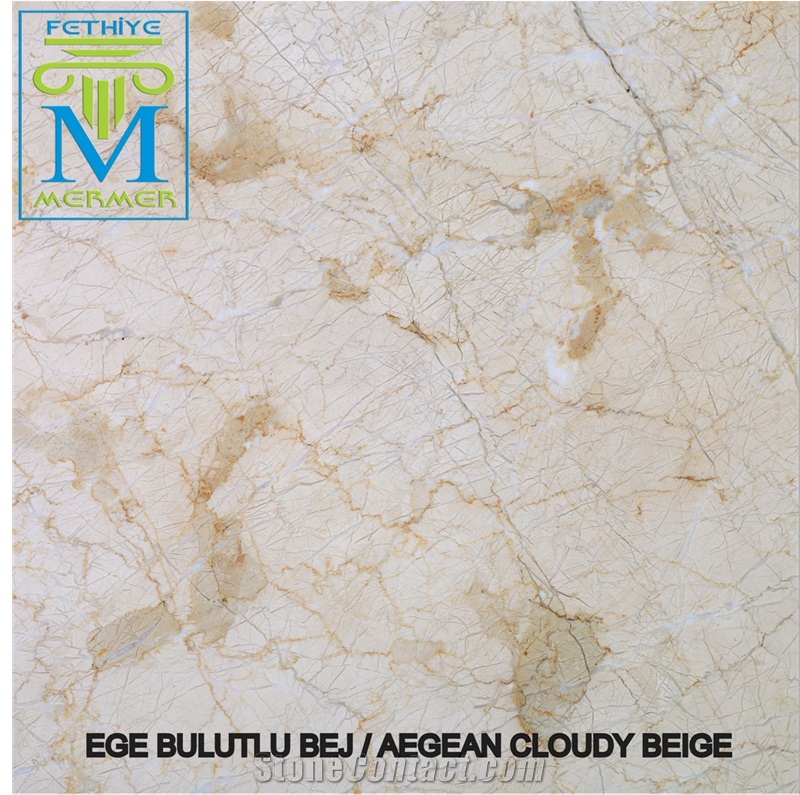 Aegean Cloudy Beige Marble Slabs & Tiles, Turkey Beige Marble