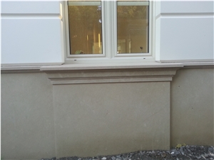 Wall Facing and House Elevation, Beige Limestone Wall