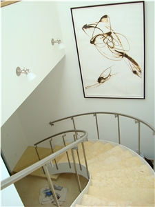Beige Marble Staircase, Sunny Beige Marble Stairs