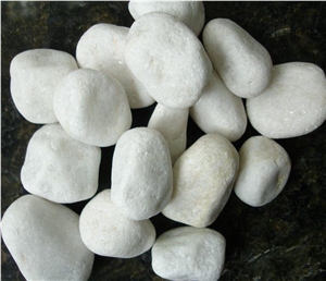 Natural Pebble Stone, White Marble Pebble Stone