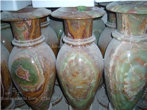 Onyx Flower Vases, Multi Green Onyx Vases