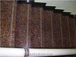 Staircase Of Granite with Anti-Strip, New Balmoral Red Granite Stairs