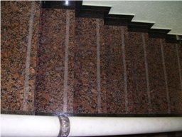 Staircase Of Granite with Anti-Strip, New Balmoral Red Granite Stairs
