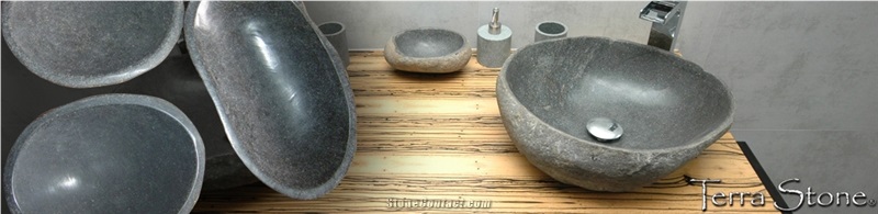 Blue Stone Round Basin, Vietnam Grey Blue Stone Sinks & Basins