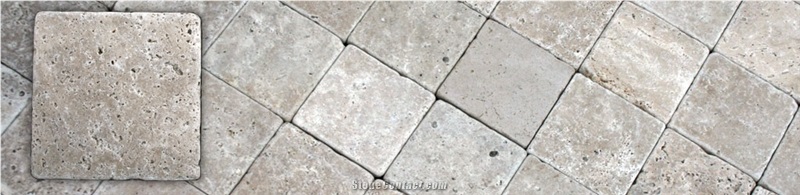 Turkish Tumbled Silver Travertine Tiles