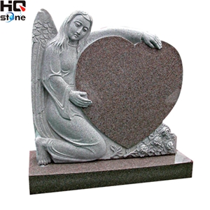 Angel with Heart Red Granite Monument, China Red Granite Monuments