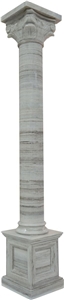 Antique Wood Marble Columns, Anitque Wood White Marble Columns