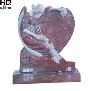 Heart American Monument Red Color, China Red Granite Monuments