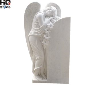 White Marble Angel Monument