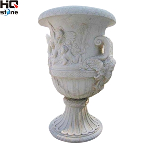 White Marble Carved Flower Pots