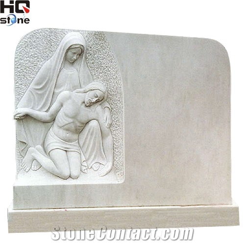 White Marble Engraved Monument, White Marble Monument & Tombstone