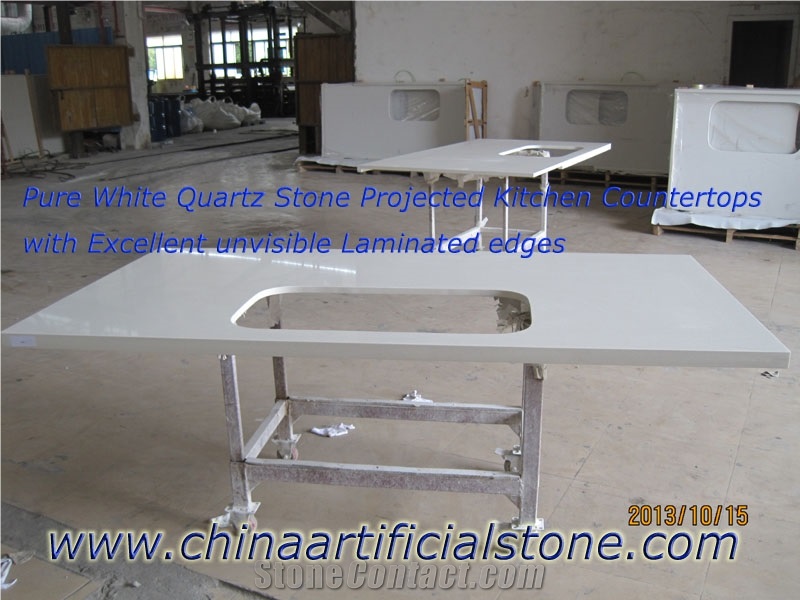 Pure White Quartz Stone Countertops