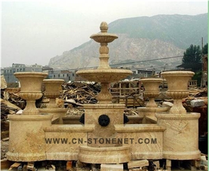 Outdoor Yellow Marble Water Fountain,Cl-Con009