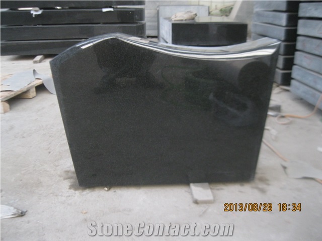 Headstone Shanxi Black Granite Polished to Israel Market,Absolute Black Granite Monument & Tombstone