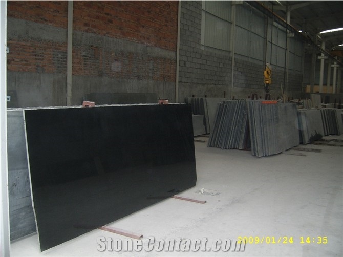 Shanxi Black Granite Polished Slabs Wholesale Discount Prices Best Quality, China Black Granite