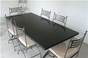 8-Seat-Black-Granite-Table, Black Granite Dinner Table Top