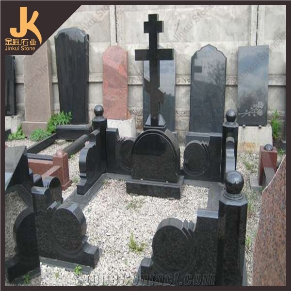 Cross 4 Gravestone Monument &China Black Tombstone Shanxi Black Granite Tombstome&Monument