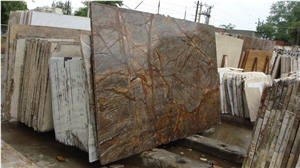Rainforest Silver Marble Slab, India Grey Marble