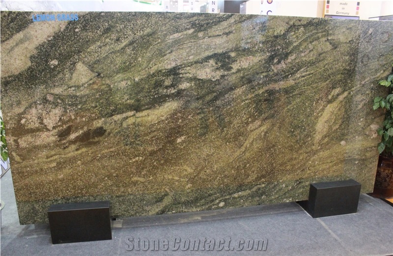 Lemon Grass Granite Slabs, India Green Granite