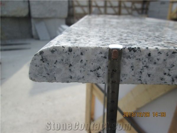 Chinese Cheap New Grigio Sardo Light Grey White G640 Granite with Grey and White Flowers, Polished Stairs Treads Risers Steps Threshold, Natural Building Stone with Round/Bullnose Edge Profile, Indoor