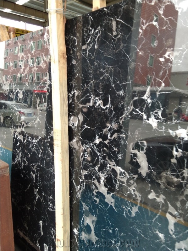 China Factory Silver Dragon Marble Polishing Big Slabs in Stock, Cut to Size Flooring Tiles, Black Marble with White Veins Wall Cladding Projects