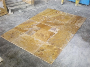 Byzantine Gold Travertine Slabs & Tiles, Turkey Yellow Travertine