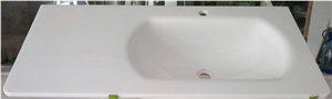 Pure White Crystallized Glass Sanitary Ware Sinks & Basin