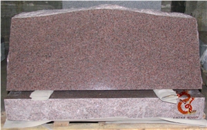 Pink Granite Cemetery Memorial Slant Headstone