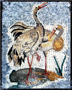 Two Cranes Mosaic Hand Work