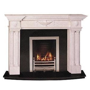Euro Style White Marble Fireplace Mantel