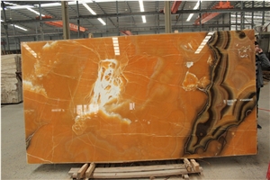 Orange Onyx Slabs, Mexico Yellow Onyx